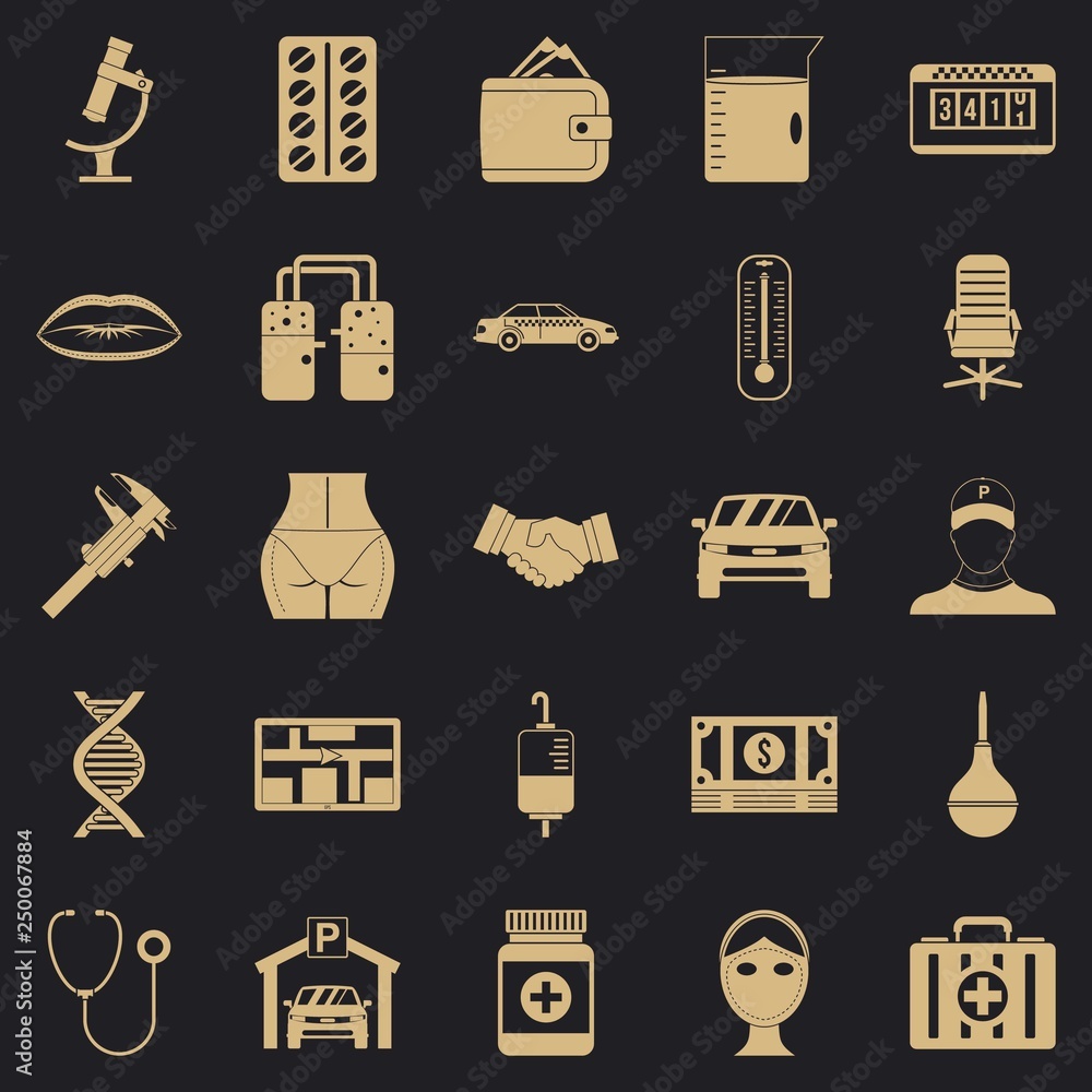 Poster working year icons set. simple set of 25 working year vector icons for web for any design