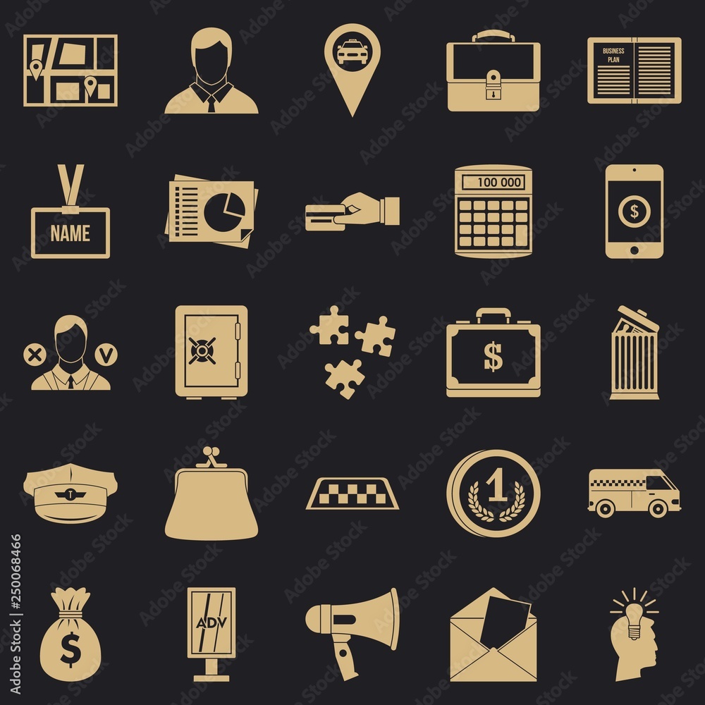 Poster workweek icons set. simple set of 25 workweek vector icons for web for any design