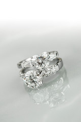 diamond ring and heart shape diamond ring