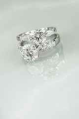 diamond ring and heart shape diamond ring