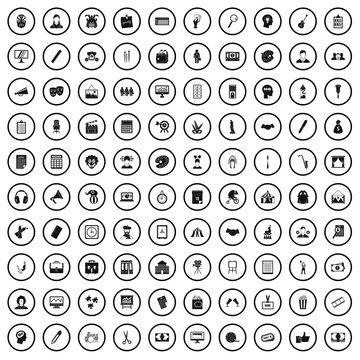 100 artistic guidance icons set in simple style for any design vector illustration