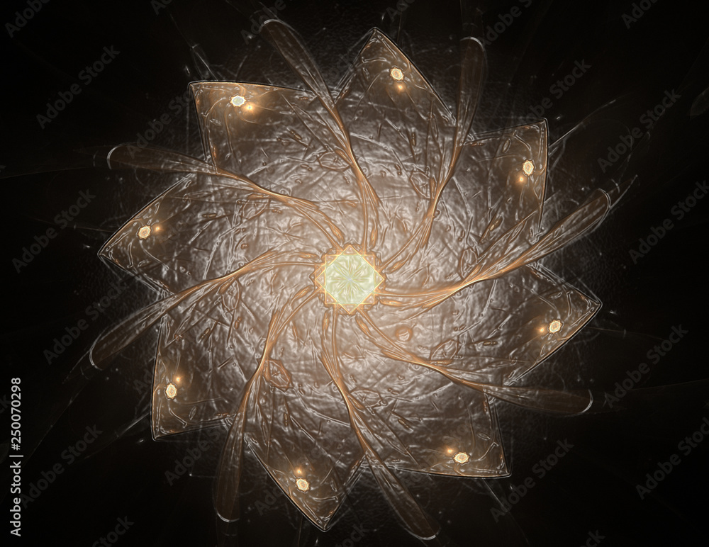 Poster lacy colorful clockwork pattern. digital fractal art design. abstract design of sacred symbols signs