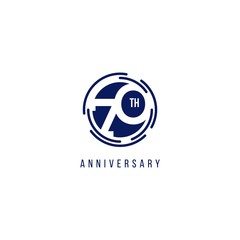 70 Year Anniversary Vector Template Design Illustration