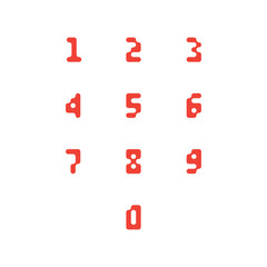 Set of number icons. 0-9 pixel numbers. Vector illustration