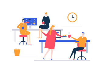 Coffee break - flat design style colorful illustration