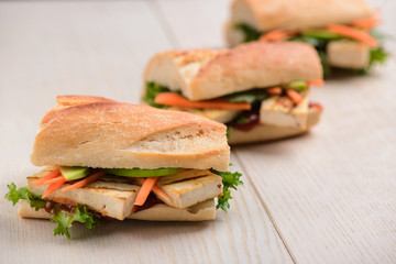 Portion of vegan sandwiches