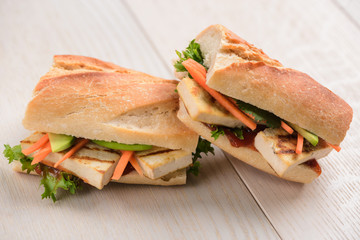 Vegetarian baguette sandwiches