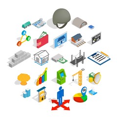 Calculation of finance icons set. Isometric set of 25 calculation of finance vector icons for web isolated on white background