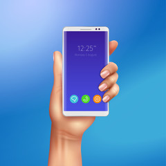 Smart Phone Hand Realistic Illustration