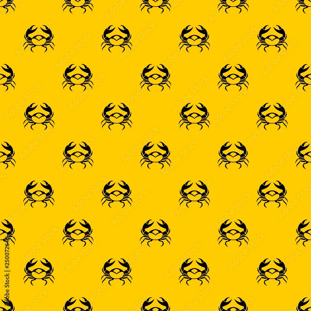 Poster big crab pattern seamless vector repeat geometric yellow for any design