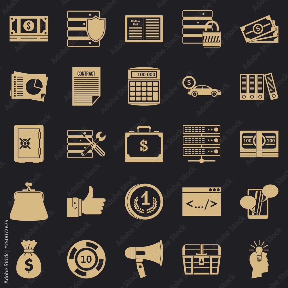 Poster wildcatter icons set. simple set of 25 wildcatter vector icons for web for any design