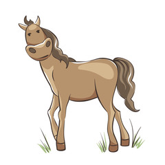 Horse / Funny vector illustration, cheerful animal