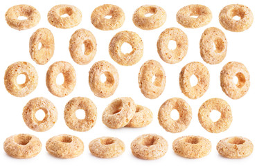 Corn rings isolated on white background.