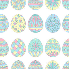 Seamless pattern of easter eggs