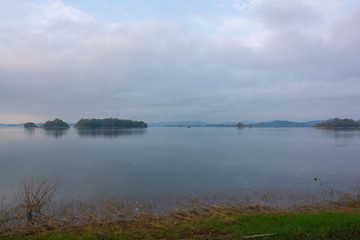 tree and water om Pee Khao Leaem National Park in the Kanchanaburi , Thailand