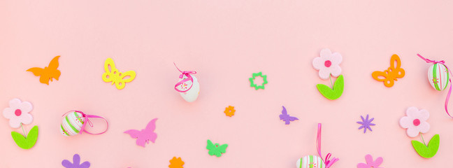 Creative Easter flat lay composition