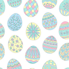 Seamless pattern of easter eggs