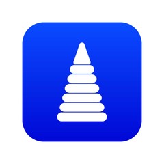 Pyramid built from plastic rings icon digital blue for any design isolated on white vector illustration