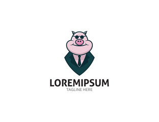 pig boss logo illustration