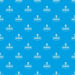 Mushroom nature pattern vector seamless blue repeat for any use