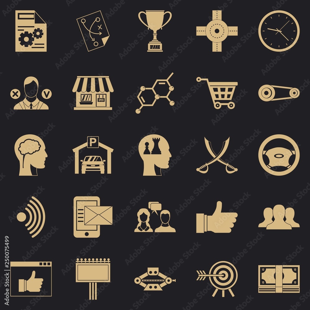 Poster general director icons set. simple set of 25 general director vector icons for web for any design