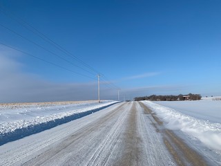 Countryside winter roads