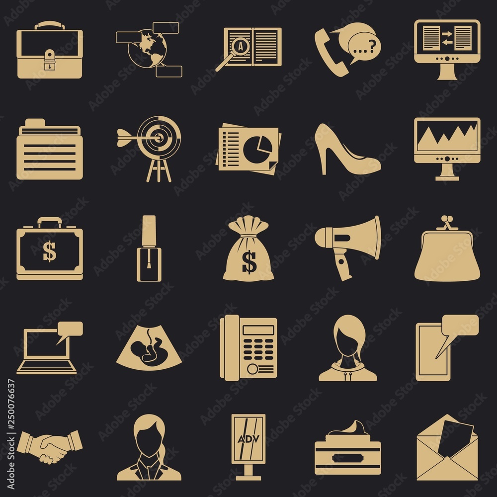Poster studio icons set. simple set of 25 studio vector icons for web for any design