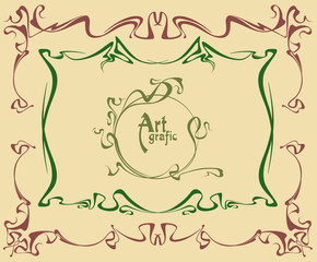 Art nouveau. Vintage frame. Vector isolate element. Valentines day, Wedding invitation, birthday cards. Decorative background for your design.