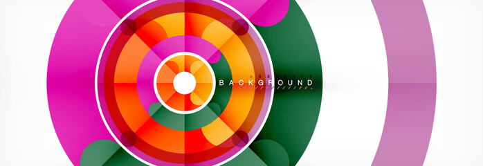 Fototapeta premium Round linear circle shapes background