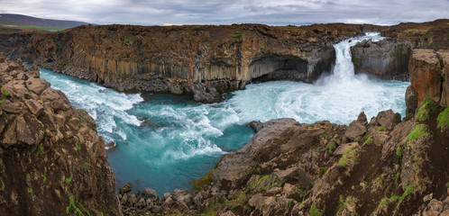 Godafoss waterfall on   Skjalfandafljot river panorama Northeastern Iceland Scandinavia