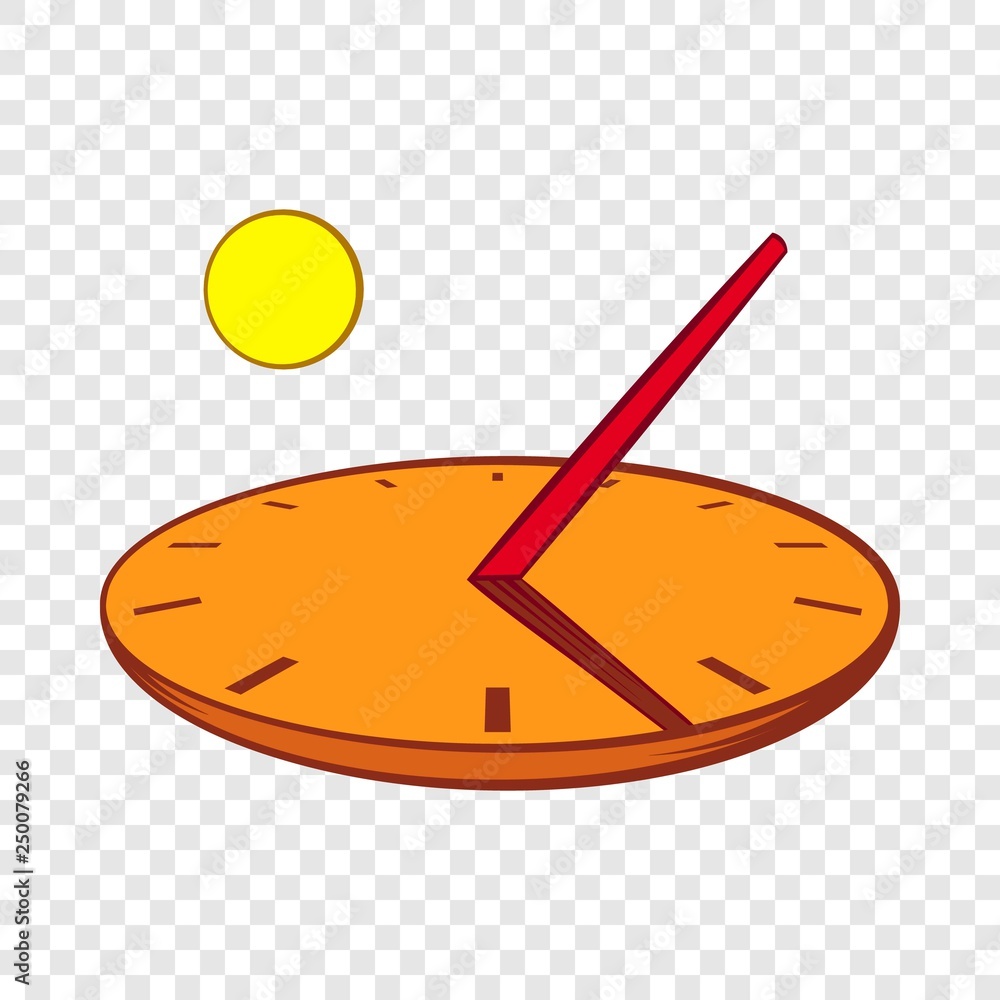 Poster sundial icon in cartoon style on a background for any web design