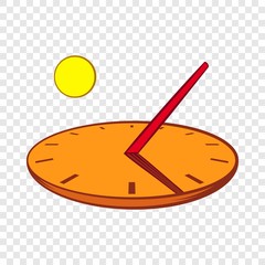 Sundial icon in cartoon style on a background for any web design 