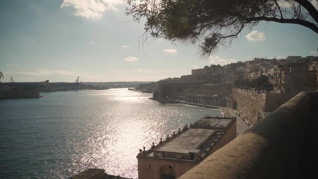A view of Valetta harbor in slow motion