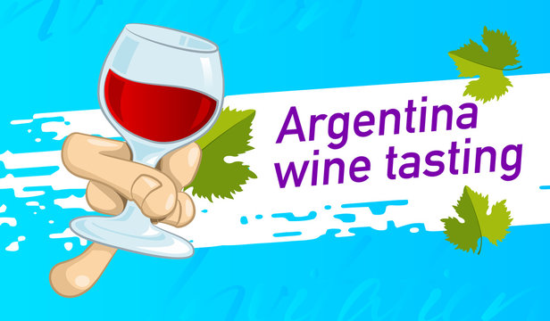 Invitation design for tasting Argentina wine. Vector design banner, card, flyer