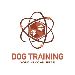 Dog training technology logo design template