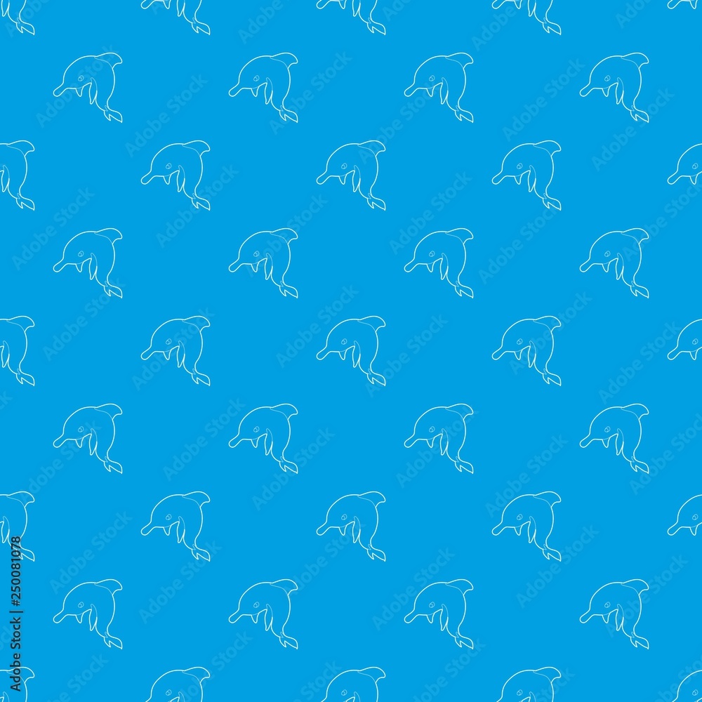 Poster dolphin pattern vector seamless blue repeat for any use