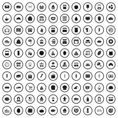 100 bakery icons set in simple style for any design vector illustration