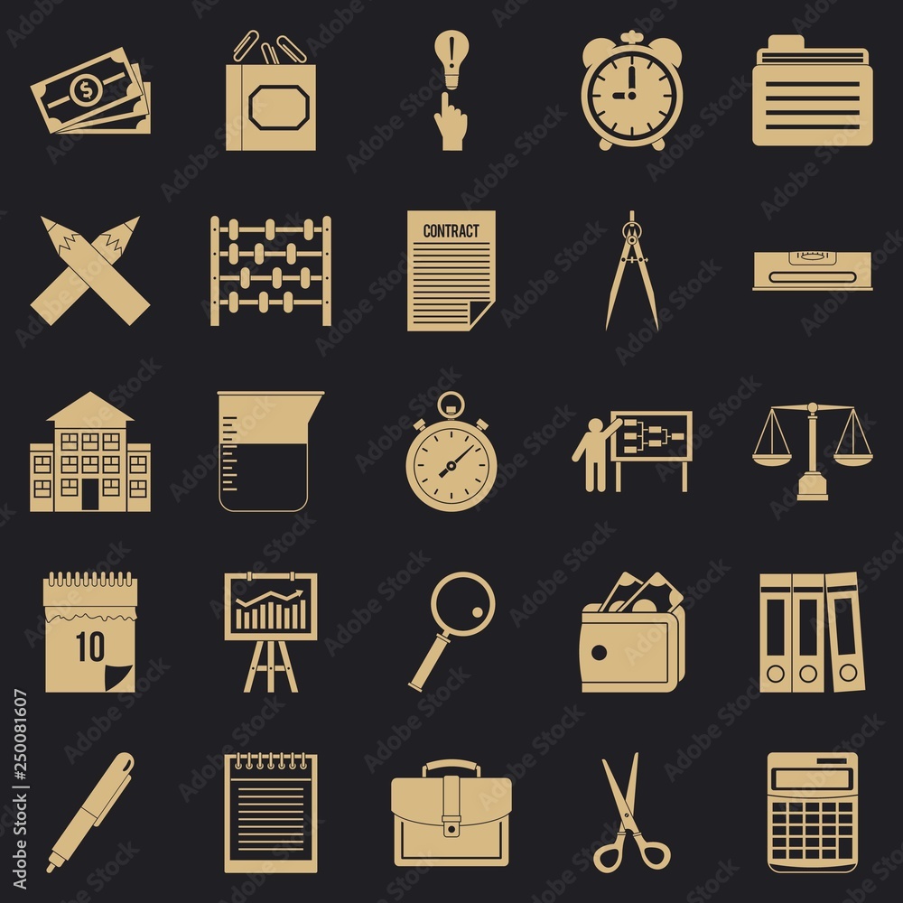Poster calculator icons set. simple set of 25 calculator vector icons for web for any design