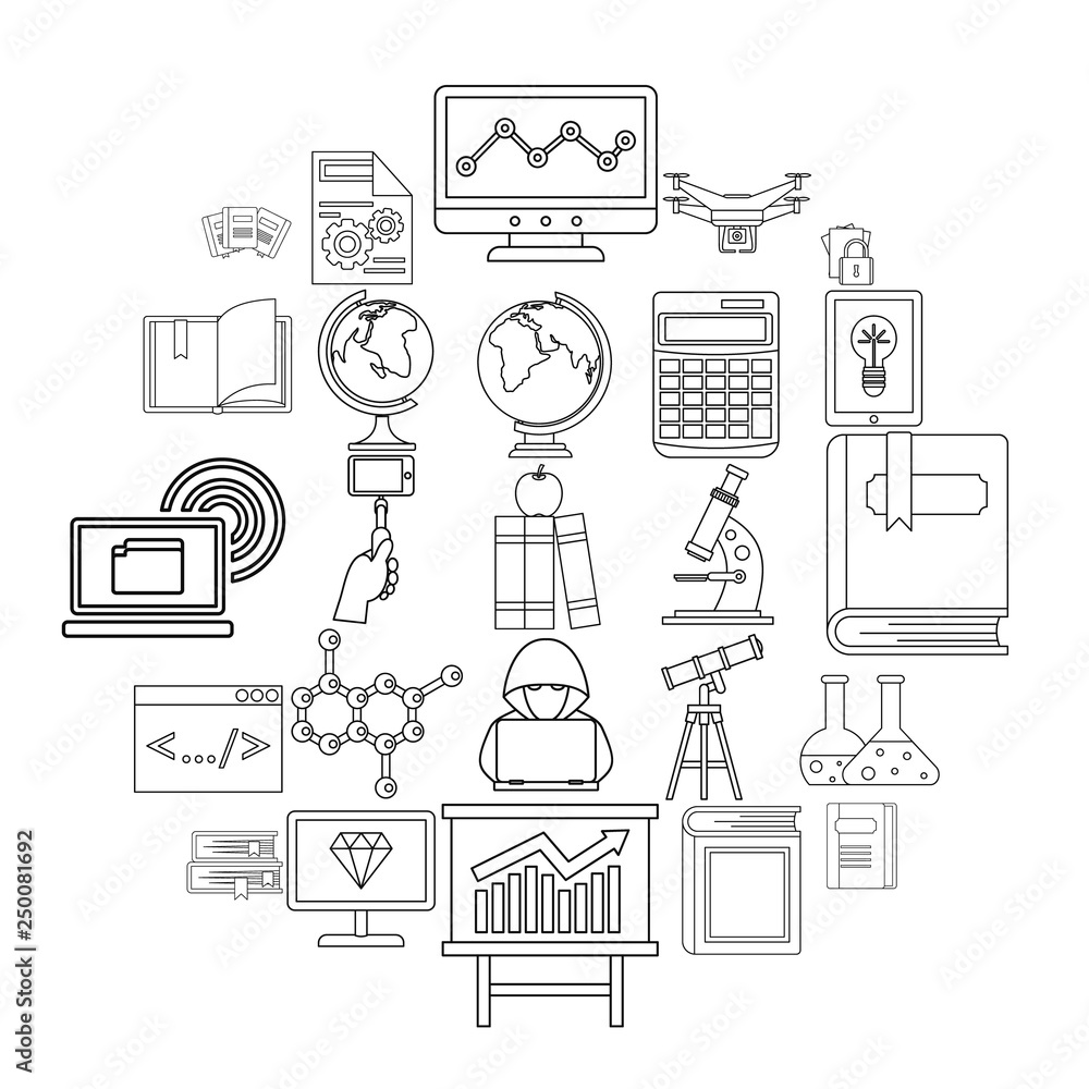 Aufkleber robotics icons set. outline set of 25 robotics vector icons for web isolated on white background