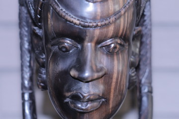 Tribal female wooden carving 