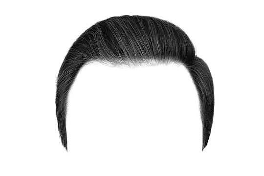 Classic men hairstyle. Black hair isolated on white background