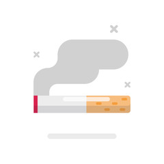Smoking cigarette icon, smoking concept, Vector flat design illustration.