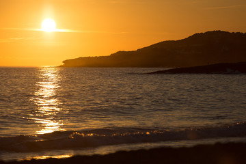 Praia da Luz during sunset, Algarve, Portugal