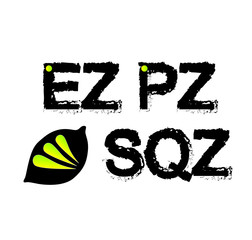 Easy peasy lemon squeezy  abbreviation (ez pz lmn sqz) vector illustration isolated on white. Suitable for printing on a t-shirt. - Vector