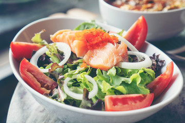 salmon salad with Healthy vegetables