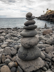 Fototapeta na wymiar Tenerife Coastline with Dark Rocks