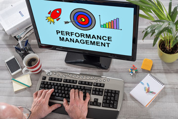 Performance management concept on a computer