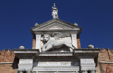 Winged lion, logo of Venice, Italy
