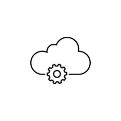 data settings cloud outline icon. Signs and symbols can be used for web, logo, mobile app, UI, UX