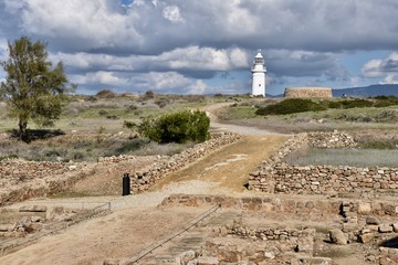 Lighthouse Against Cloudy Sky, Paphos, Cyprus